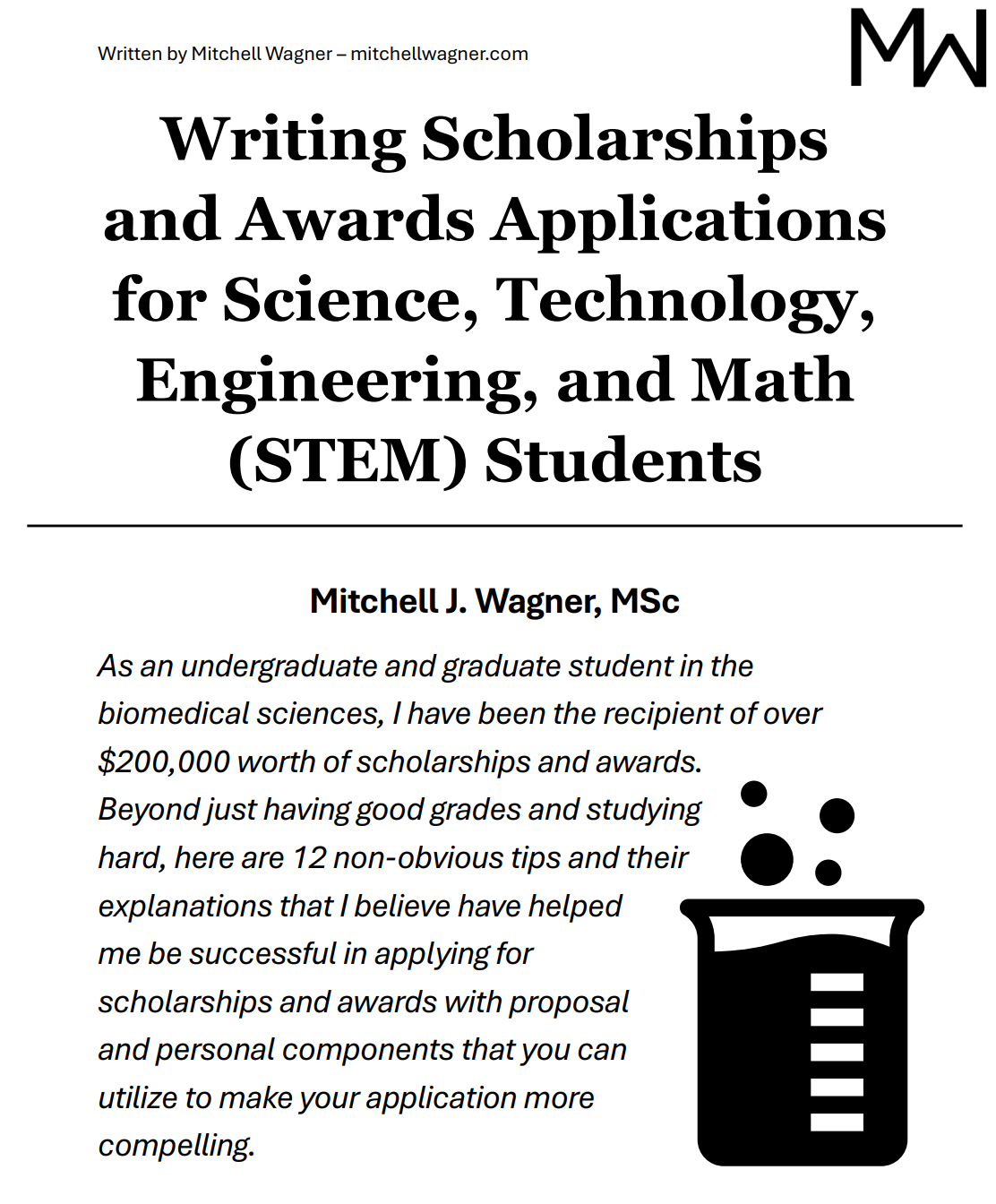 Writing Scholarships and Awards Applications for STEM Students Guide